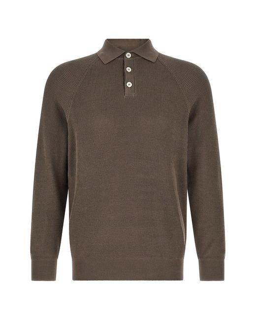 Brunello Cucinelli Brown English Coast Polo Shirt for men