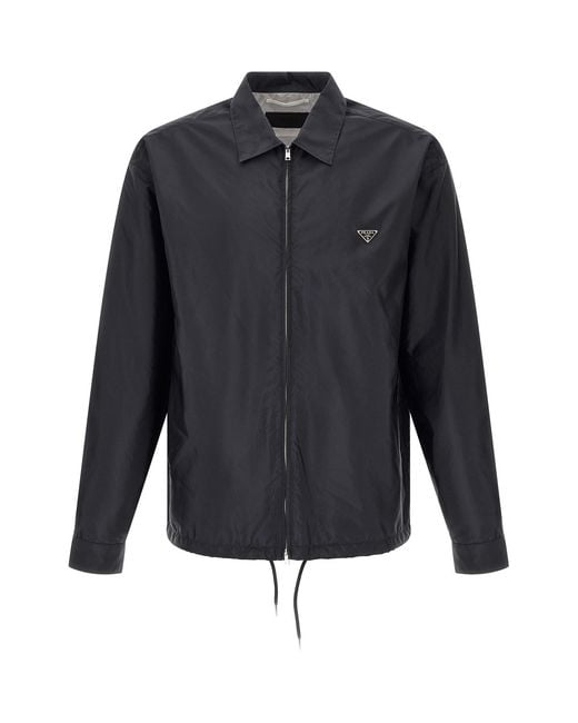 Prada Blue 're-nylon Piuma' Overshirt for men