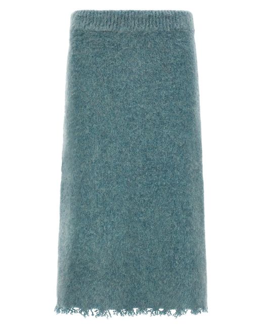 Jil Sander Blue Wool Knit Skirt