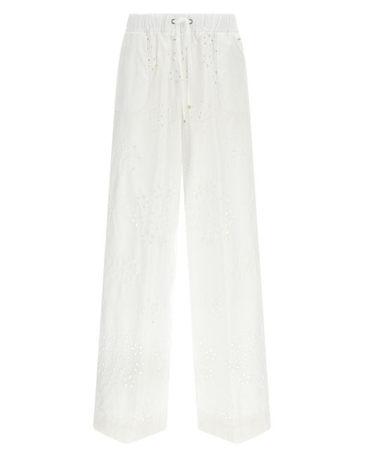 Herno White 'broderie Anglaise' Pants