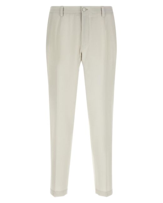 Dolce & Gabbana Natural Poplin Wool Pants for men