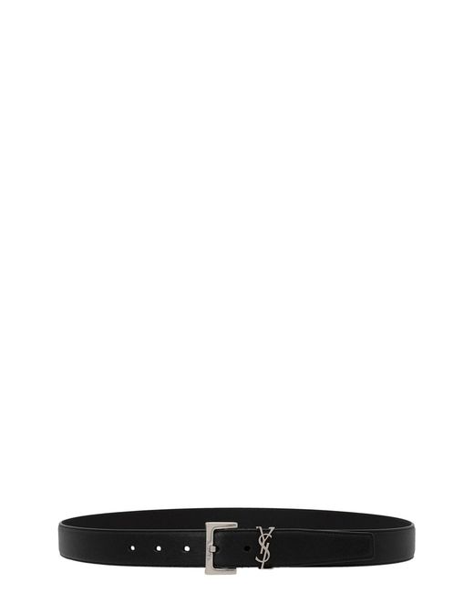 Saint Laurent Black 'cassandre' Belt for men