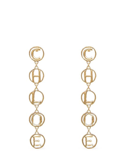 Chloé Metallic 'script' Earrings