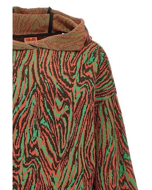 Maglione con cappuccio 'Flow Jacquard' di VITELLI in Brown da Uomo