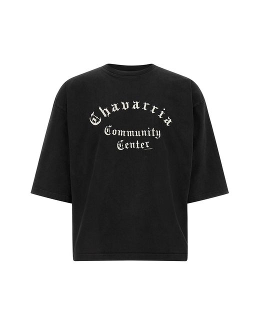 Willy Chavarria Black 'chavarria Community Center - Buffalo' T-shirt for men