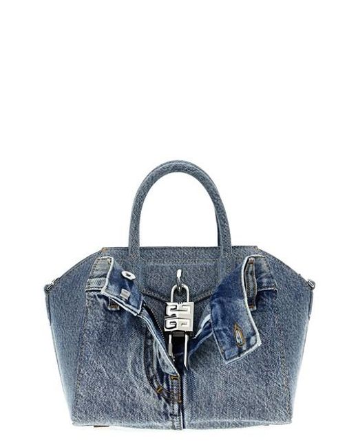 Givenchy Blue 'antigona Lock' Mini Handbag
