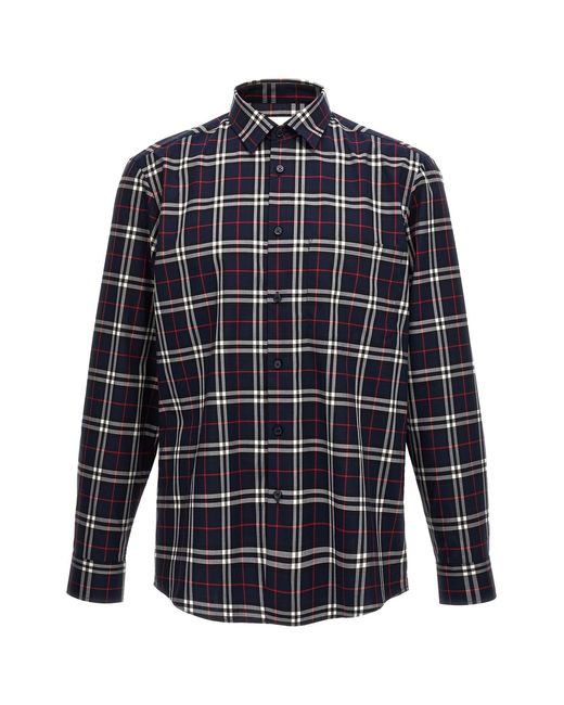 Burberry Blue Simpson Check Shirt for men
