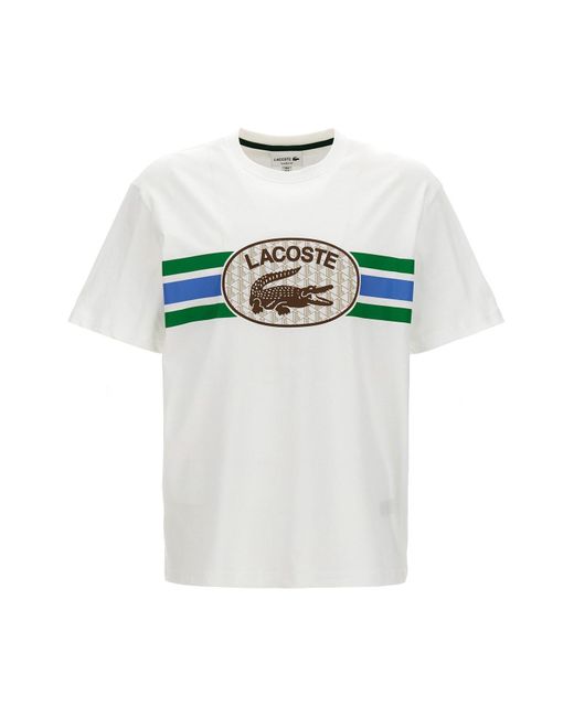 Lacoste T-Shirt Mit Logodruck in White für Herren