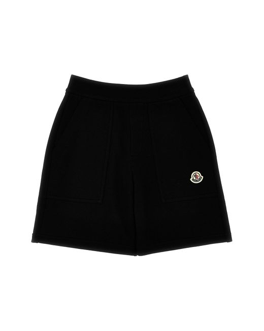 Moncler Black Logo Patch Bermuda Shorts for men