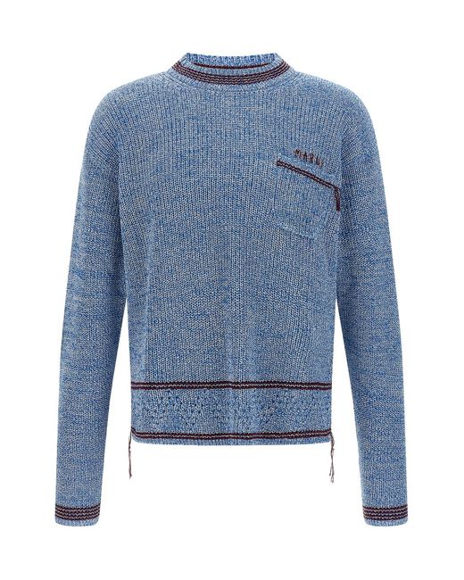 Marni Pullover " Mending" in Blue für Herren