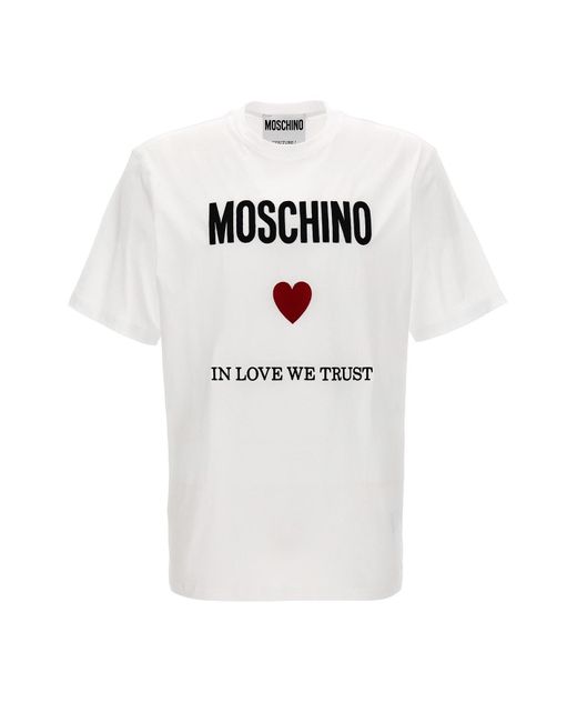 Moschino White 'in Love We Trust' T-shirt for men