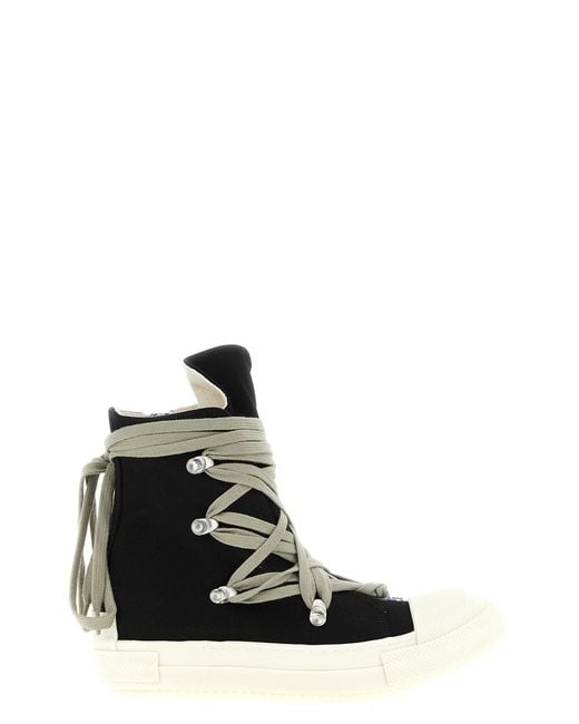Rick Owens Black 'megalace Sneaks' Sneakers