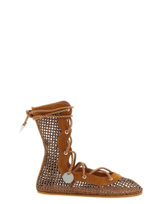 Kiko Kostadinov Brown 'reticella' Ankle Boots