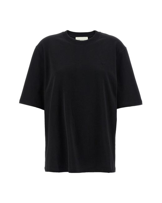 AMI Black 'ami De Coeur' T-shirt