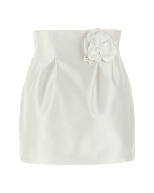 Elisabetta Franchi White Rock Mit Blumennadel
