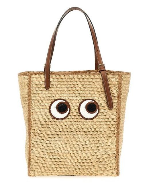 Anya Hindmarch Brown 'eyes N/s' Shopping Bag