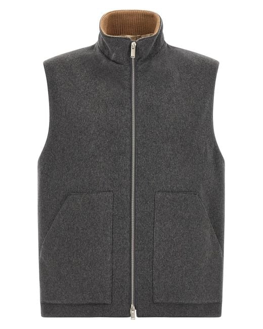 Lardini Gray Wool Vest for men