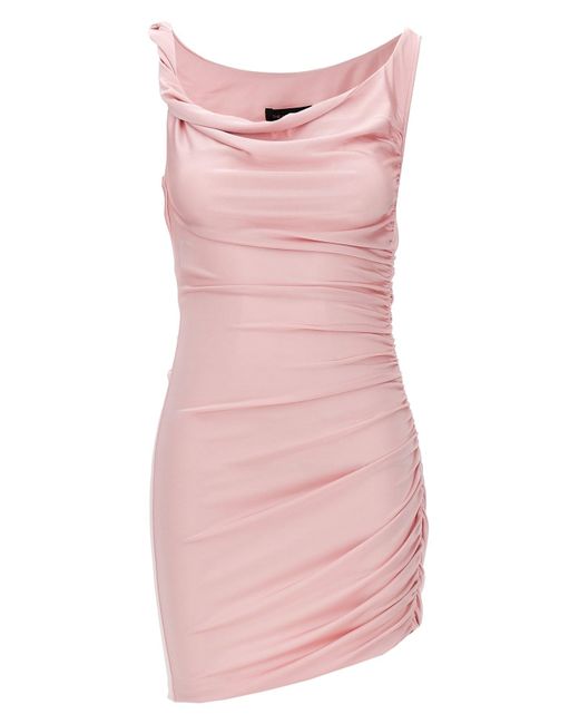 ANDAMANE Pink 'shiny' Mini Dress