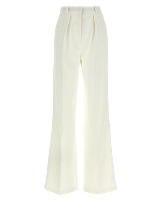Elisabetta Franchi White Tuxedo-effect Trousers