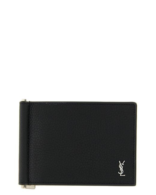 Saint Laurent Black 'tiny Cassandre' Card Holder for men