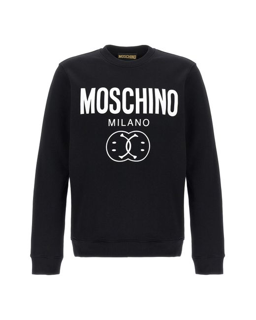 Moschino Black 'double Smile' Sweatshirt for men