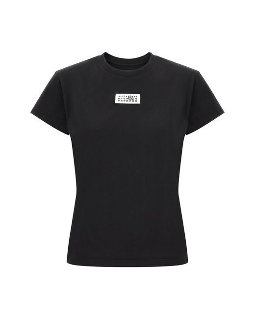 MM6 by Maison Margiela Black 'numeric Signature Mm6' T-shirt