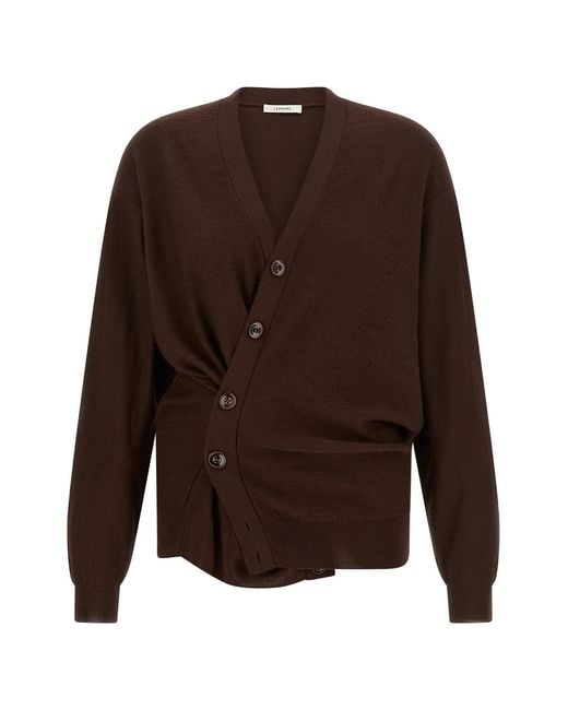Lemaire Brown 'relaxed Twisted' Cardigan