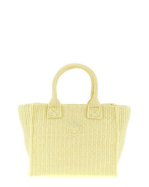 Shopping 'Beach' Mini di Pinko in Yellow