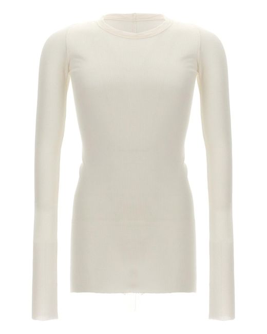 Rick Owens White 'Rib Ls T' T-Shirt for men