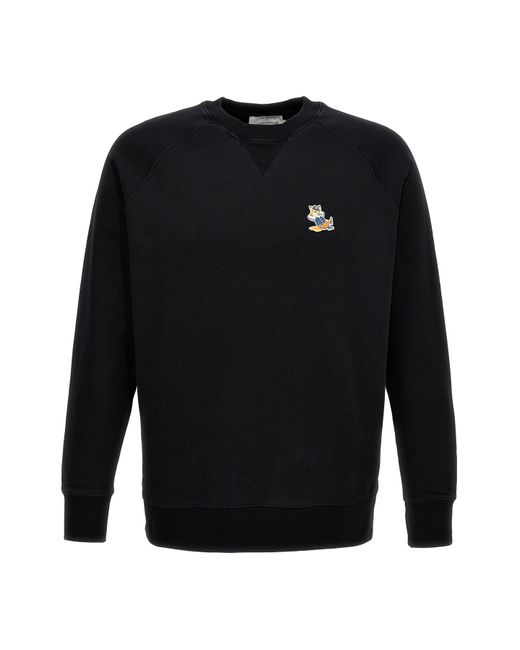 Maison Kitsuné Black Sweatshirt 'dressed Fox' for men