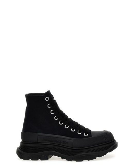 Alexander McQueen Tread Slick Ankle Boots in Black | Lyst