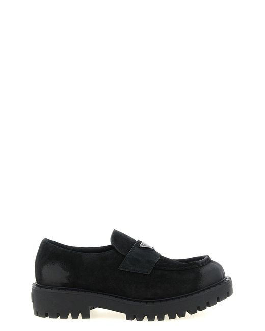 Prada Black Suede Loafers for men