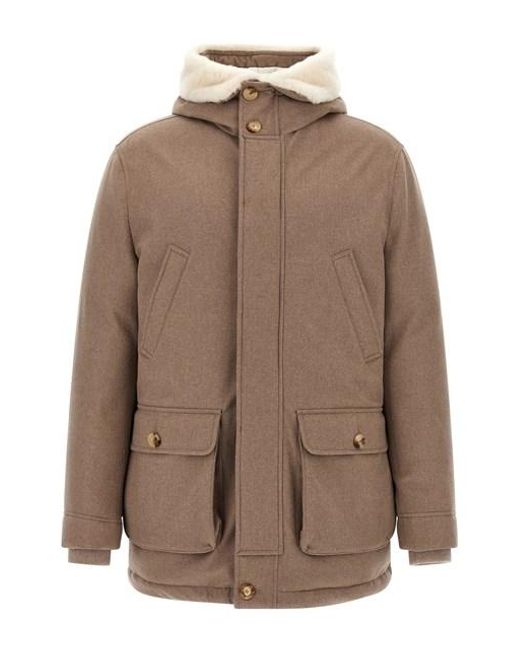 Piumino Flanella di Brunello Cucinelli in Brown da Uomo