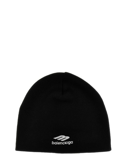Balenciaga Black 3B Sports Icon Skiwear Beanie Hat for men