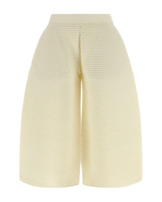Issey Miyake Natural 'corrugated Knit' Pants