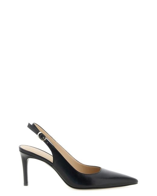 Stuart Weitzman Black Solid Pointed Toe Pumps