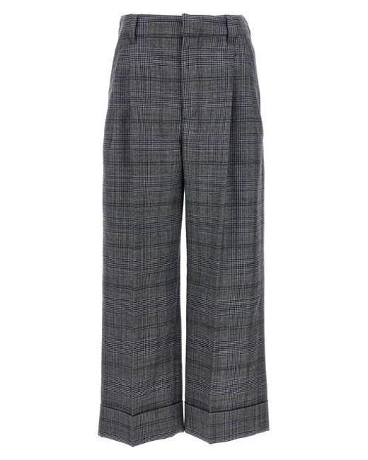 Pantalone Lana Pied De Poule di Brunello Cucinelli in Gray