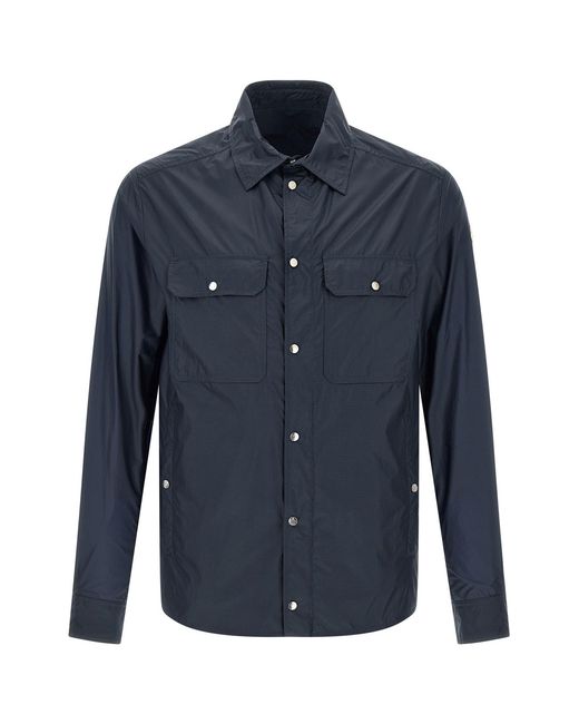 Moncler Blue Ripstop Shirt for men