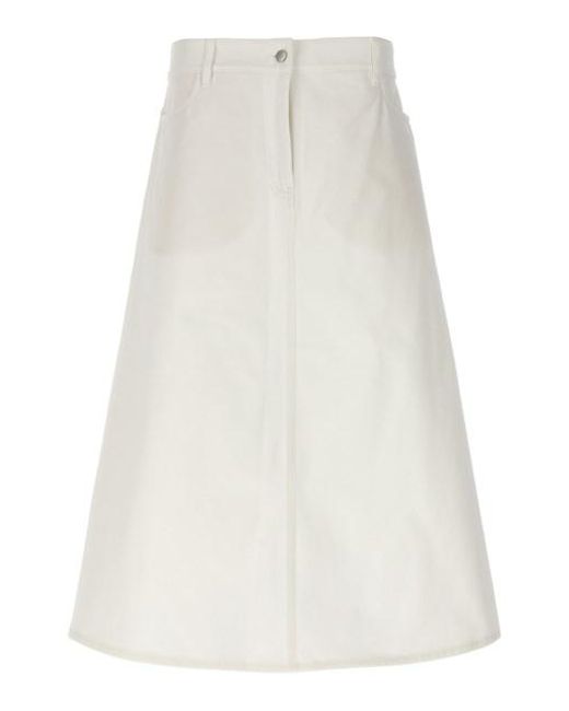 Studio Nicholson White 'baringo' Midi Skirt