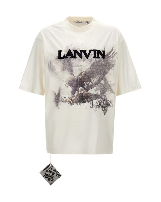 Lanvin T-Shirt Mit Logodruck in White für Herren