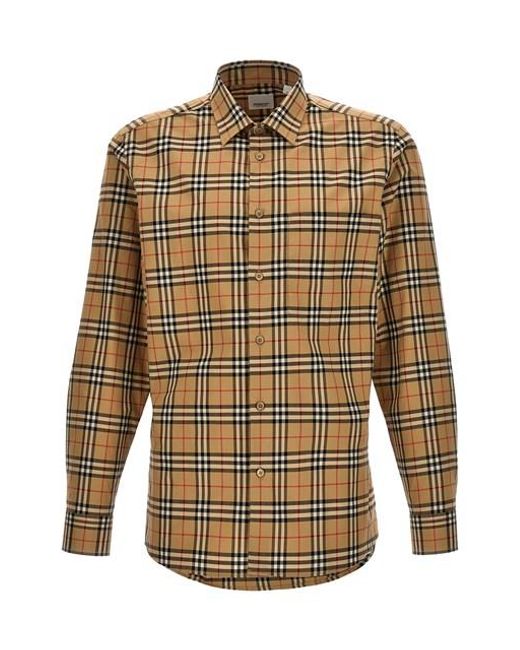 Camicia 'Simson' di Burberry in Natural da Uomo