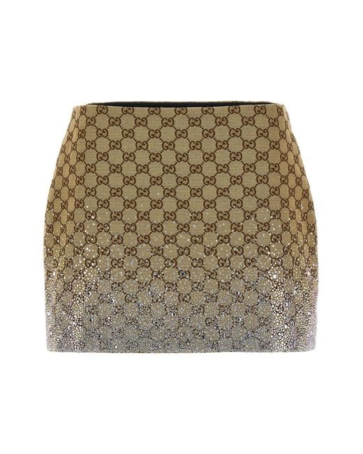 Gucci Natural Gg Mini Skirt
