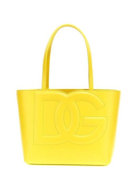Dolce & Gabbana Yellow Small Logo Shopping Bag