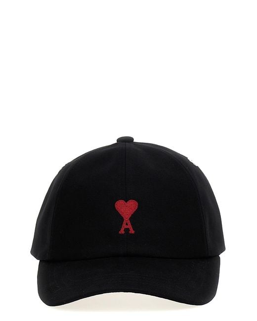 AMI Black Ami De Coeur Baseball Cap for men