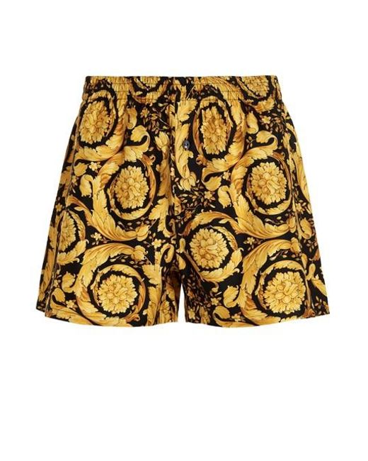 Versace 'barocco' Pyjama Shorts in Yellow for Men | Lyst