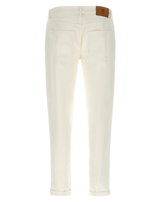 Brunello Cucinelli White Cotton Jeans Denim Clothing for men