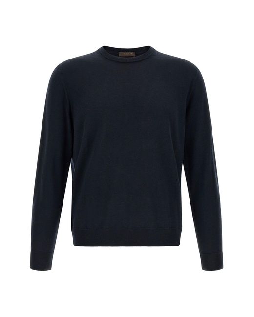 Zanone Blue 'giro' Sweater for men