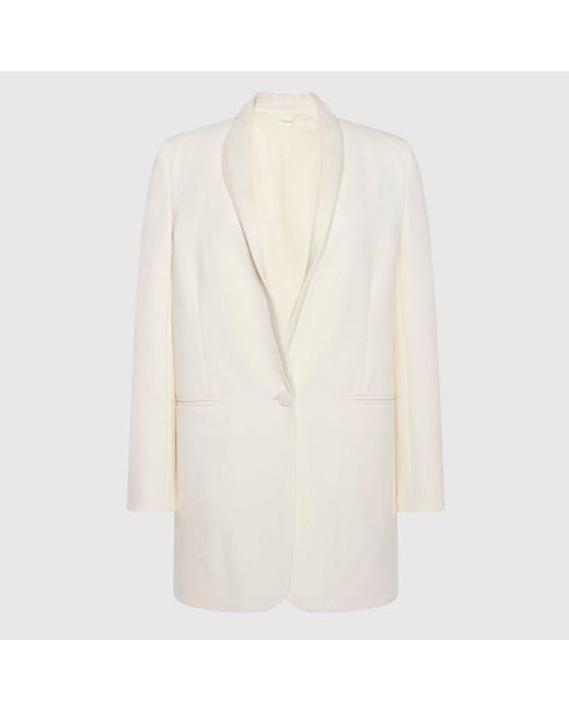 The Row Wool Jerry Jacket in White | Lyst