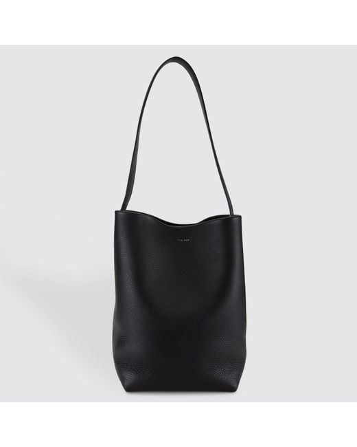 The Row Leather Medium Park Tote in Black | Lyst