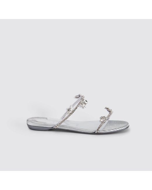 Christian Louboutin Silver Just Queenie Sandal in Metallic | Lyst